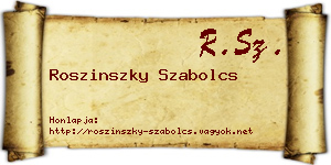 Roszinszky Szabolcs névjegykártya